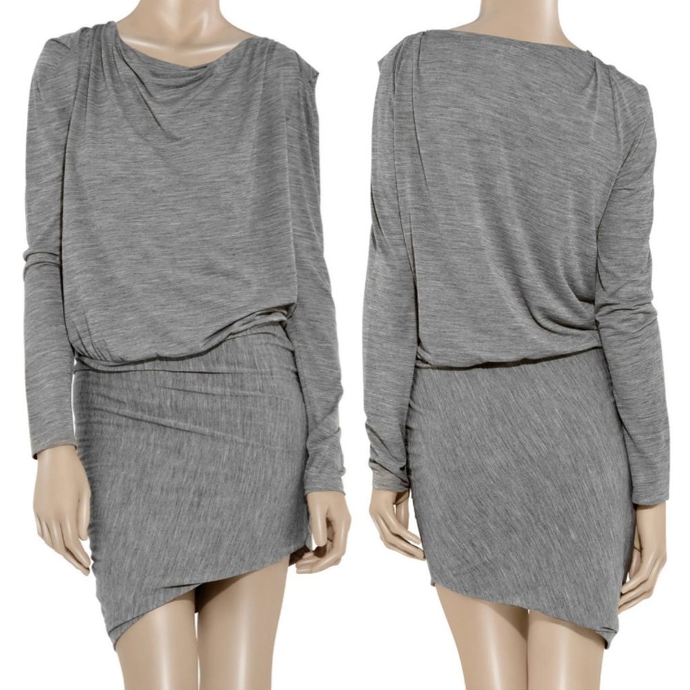 VANESSA BRUNO Gray Wool Blend Asymmetrical Skirt - Picture 4 of 4
